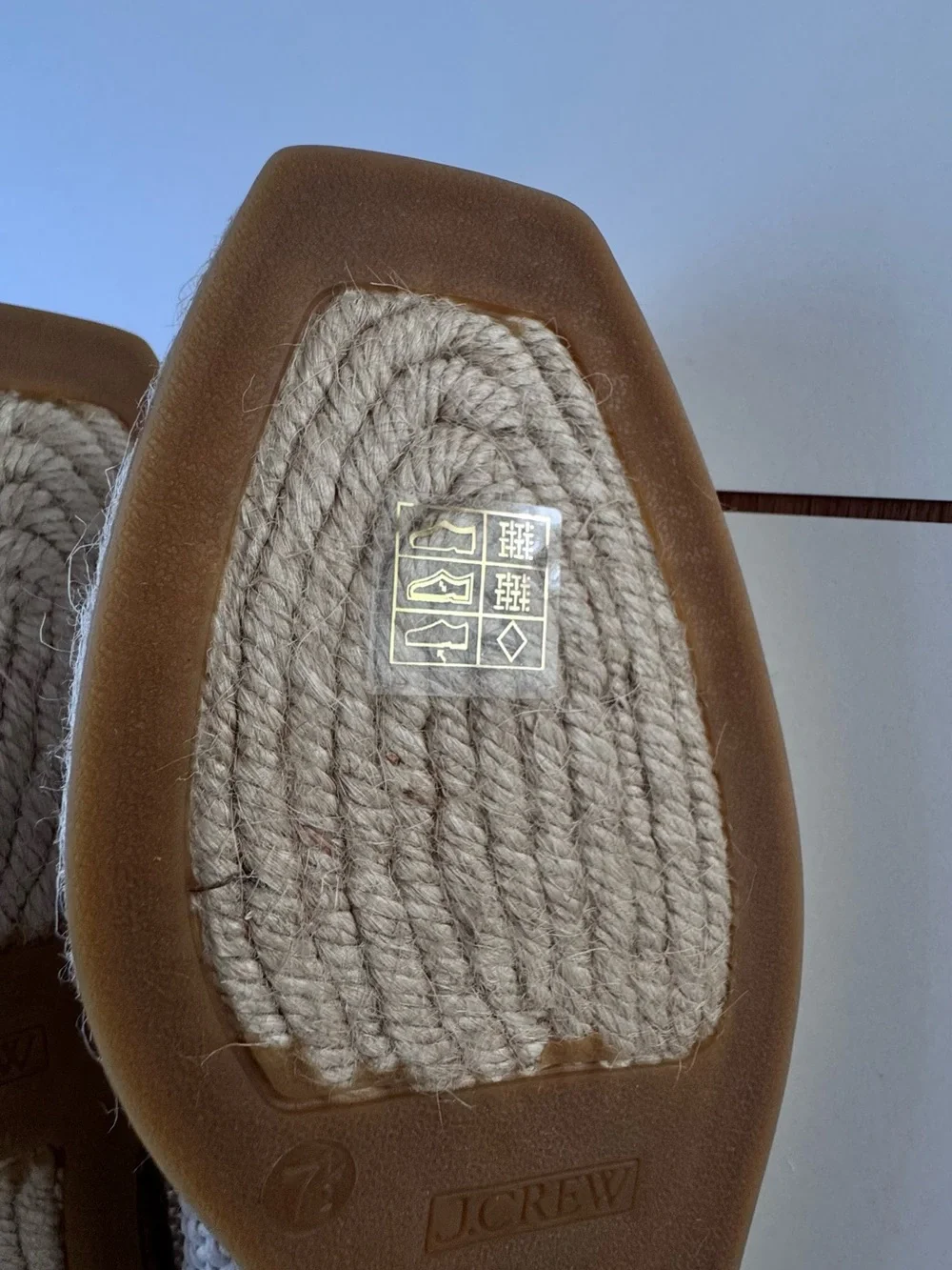 J. Crew Made-in-Spain Sophie Mary Jane espadrilles with crochet